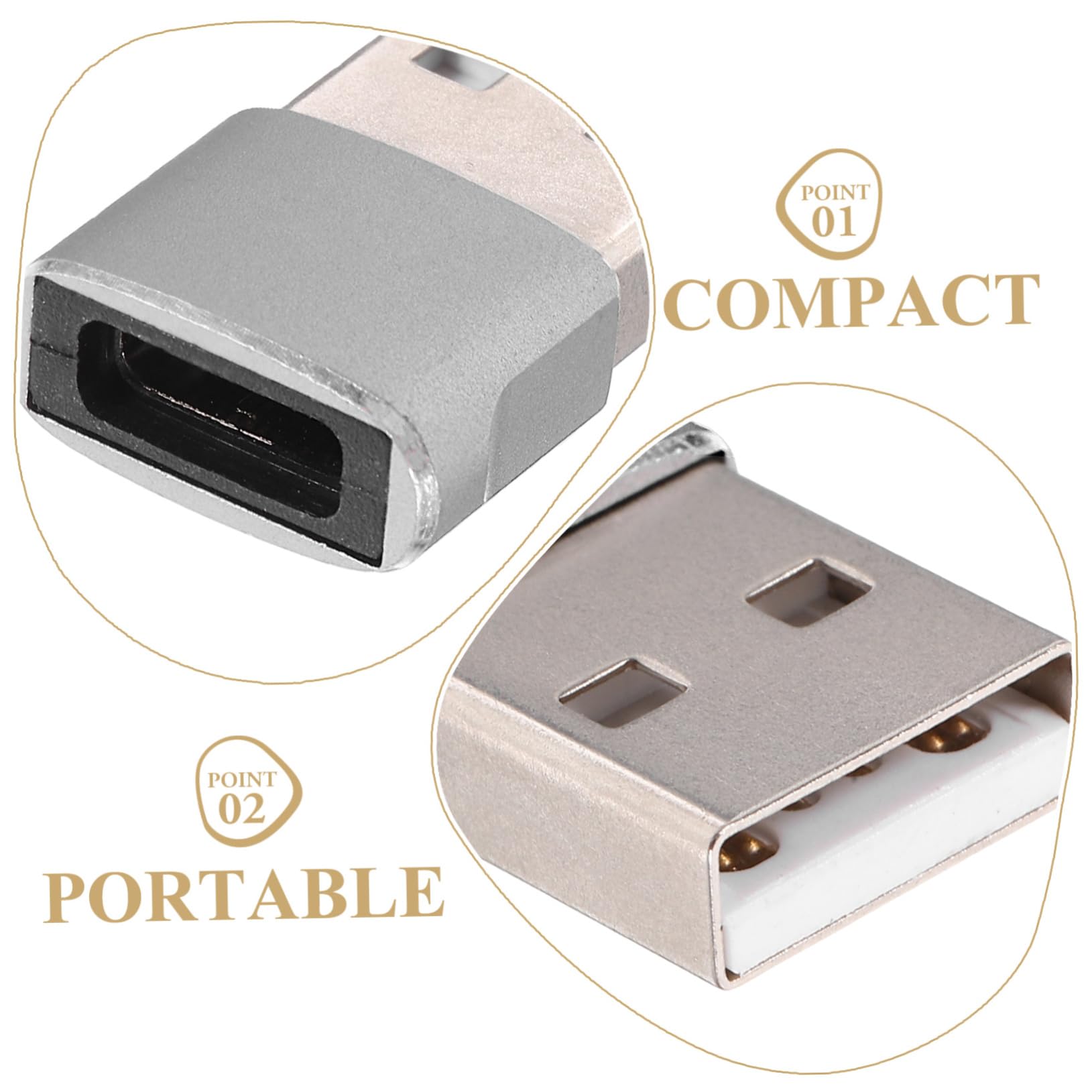 2-Pack USB C to USB Adapter - Aluminum Alloy Type C Female to USB 3.0 Converter for Phone Charging, Data Transfer - Compatible with iPhone, Samsung, Pixel, MacBook & More (Home, Office, Travel Use)