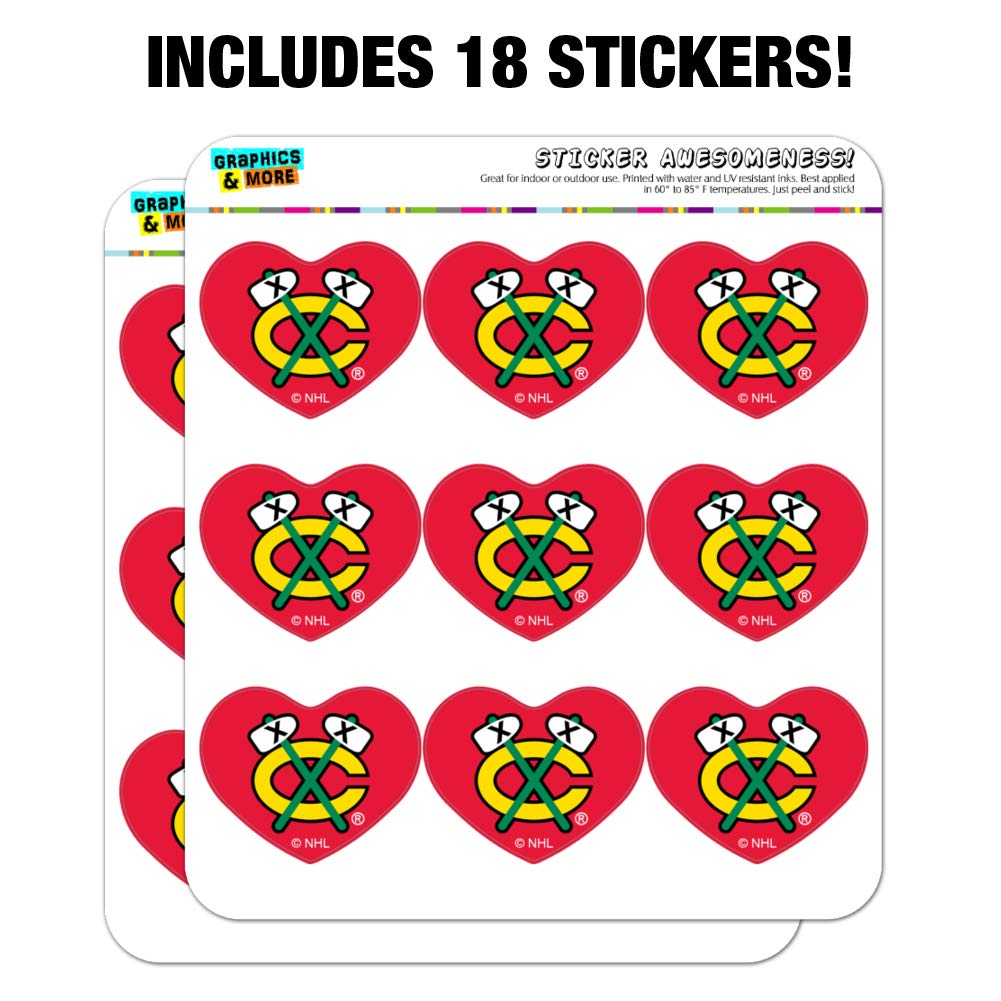Chicago Blackhawks NHL Heart Shaped Planner Stickers - Scrapbook & Calendar Decorative Stickers for Hockey Fans - Perfect for DIY Crafts, Bullet Journals, and Game Day Decorations