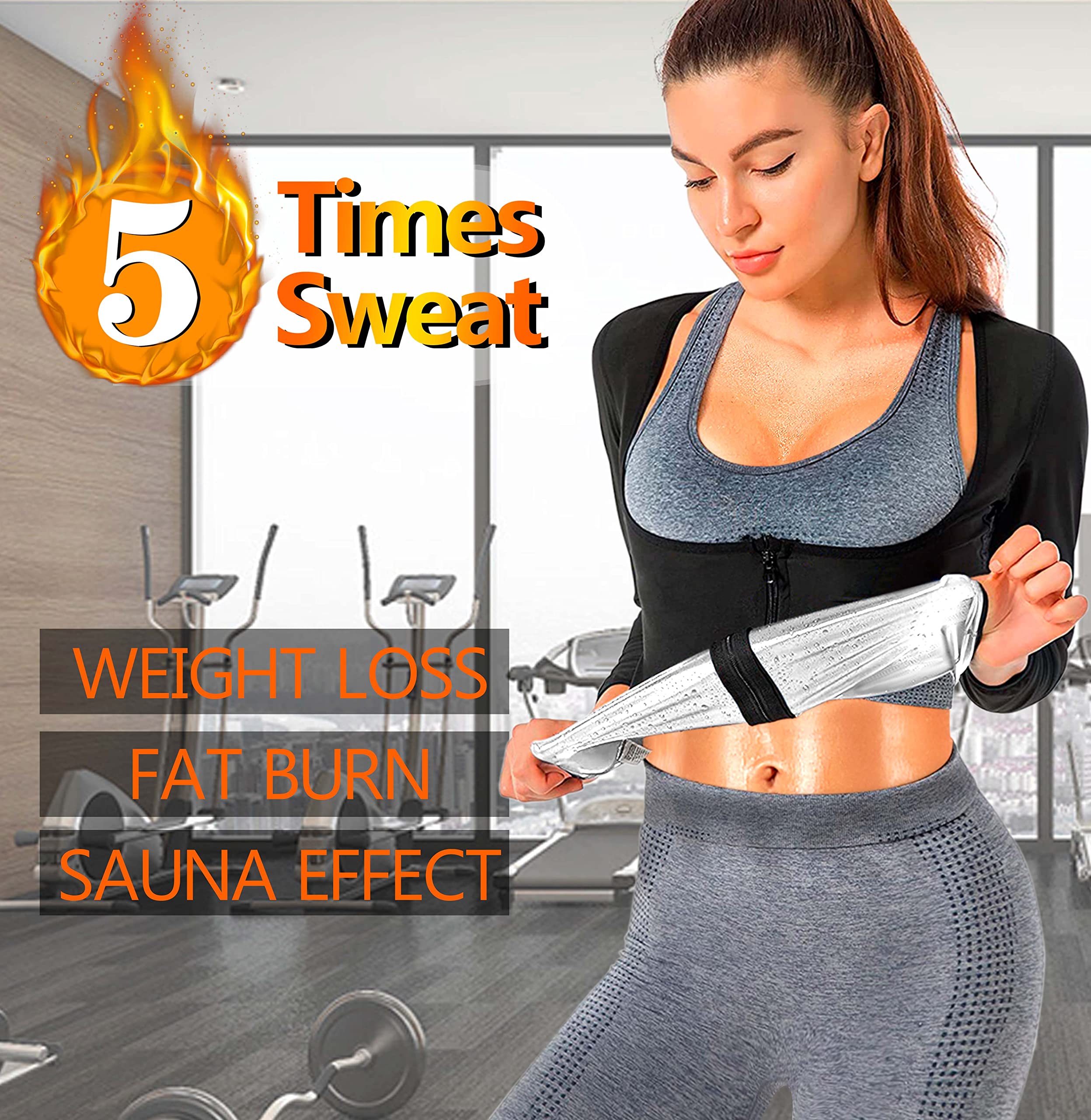 Women's Sauna Shirt for Weight Loss - Waist Trainer Sweat Vest with Zipper | Workout Body Shaper for Sauna & Fitness Training | Perfect for Gym, Hot Yoga & Home Workouts