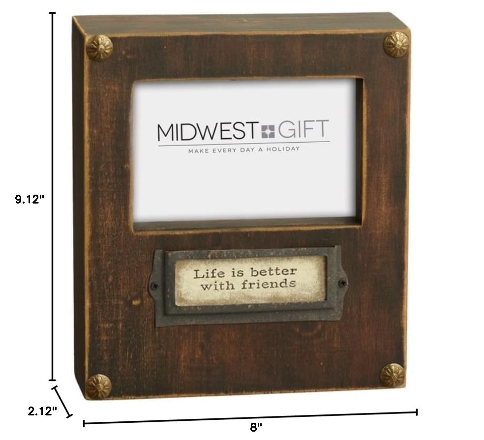 Midwest-CBK Life is Better with Friends Shadow Box Frame for 4x6 Photos - Perfect for Home Decor, Wall Display, and Cherished Memories