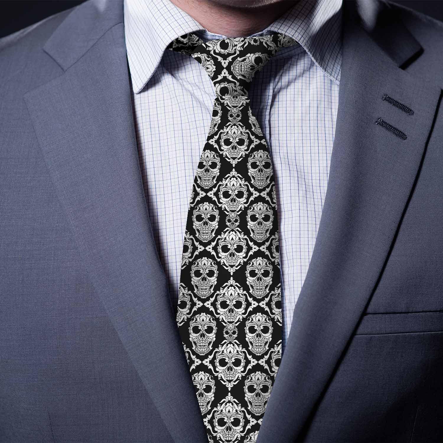 Premium Diamond Grid Men's Silk Tie - Black & White Chess Pattern Necktie for Wedding, Business & Formal Events - Perfect for Groomsmen, Office Professionals & Special Occasions