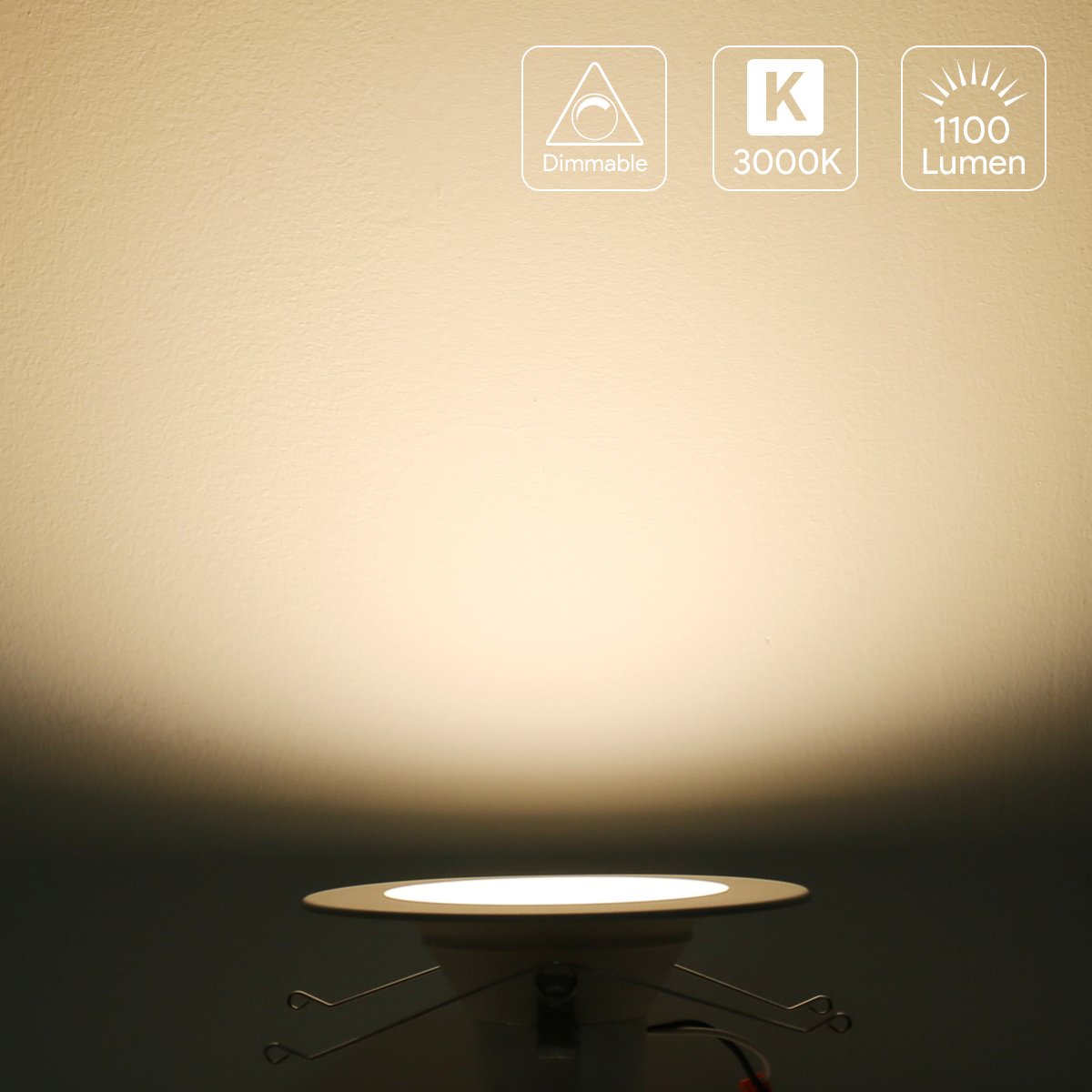 Lighting EVER 8 Pack LED Recessed Ceiling Lights, Warm White 3000K, Dimmable Downlights for Kitchen, Living Room & Bedroom Lighting