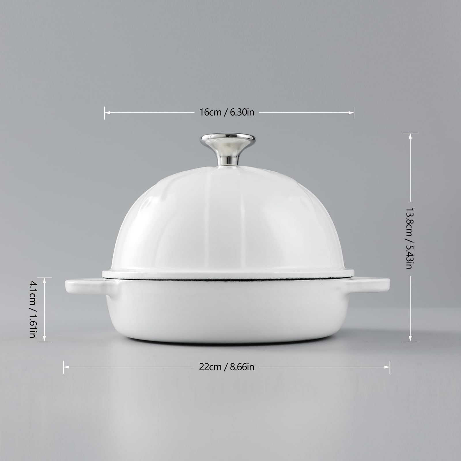 HAWOK 6.3 Inch Enameled Cast Iron Bread Cloche - 16cm Round Sourdough Baking Pan with Lid - Perfect for Artisan Bread, Dutch Oven Baking & Homemade Loaves