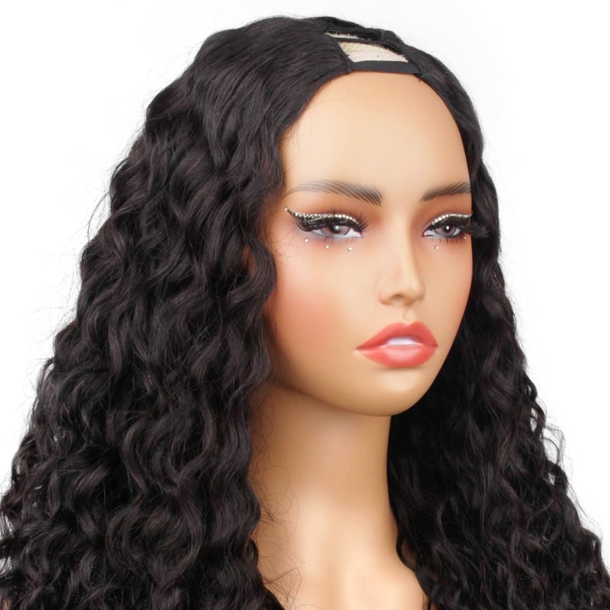 Messy Curl V Part 100% Human Hair Wig for Women - Natural Looking Wavy Lace Front Wig for Daily Wear & Cosplay