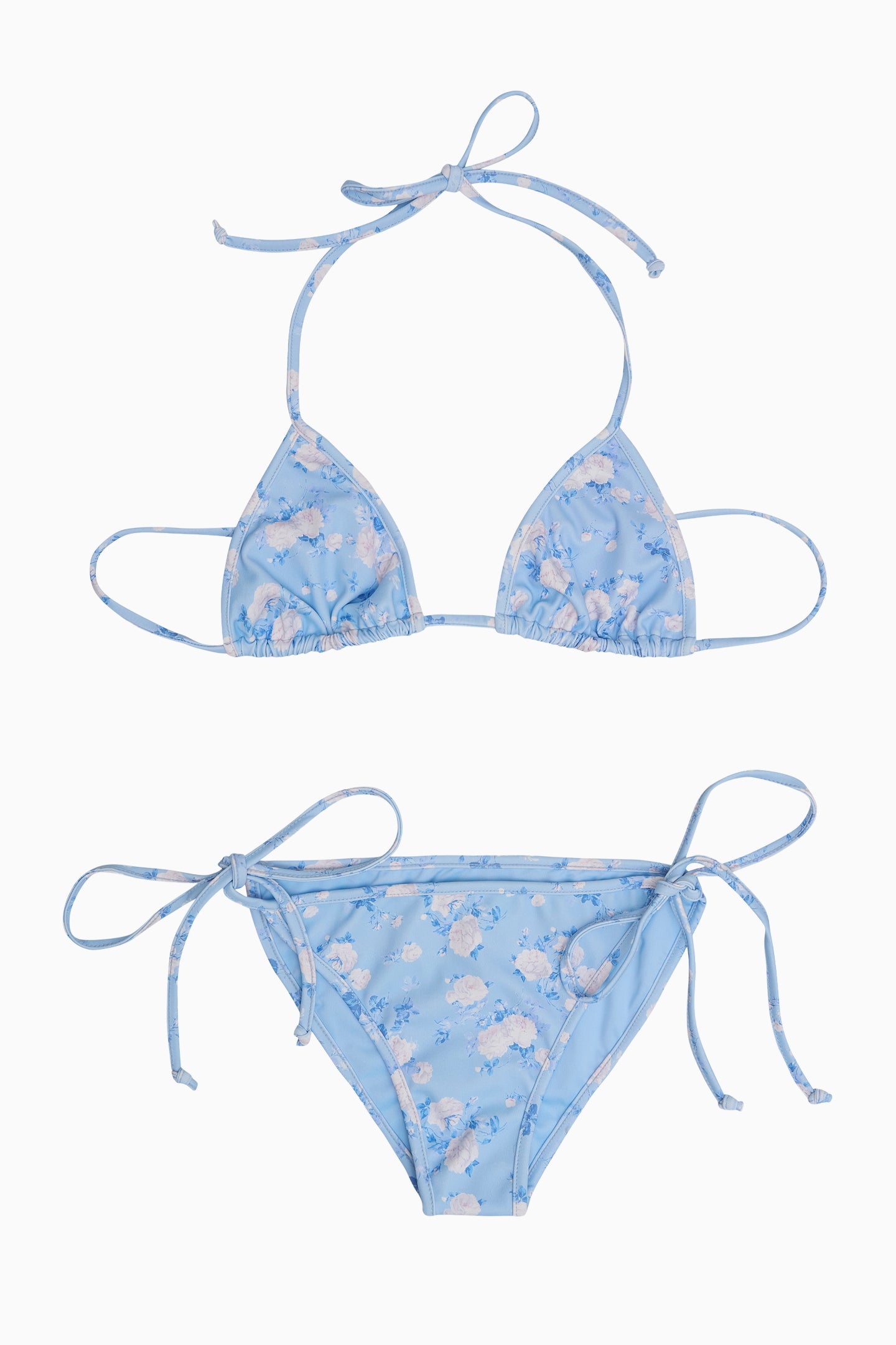 Tween Dannie Fragrance Print Bikini Set - Whisper Blue Color | Floral Swimwear for Teen Girls | Perfect for Beach Vacations, Pool Parties & Summer Getaways
