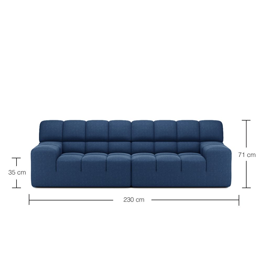 Roger 3-Seater Modular Sofa - Modern Sectional Couch for Living Room, Lounge & Office - Soft Fabric Upholstery, Easy Assembly, Space-Saving Design
