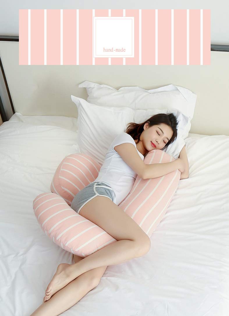 **Pregnancy Pillow for Women - C-Shaped Full Body Maternity Pillow with Removable Washable Cover, Pink - Perfect for Sleeping, Back Pain Relief & Pregnancy Comfort**