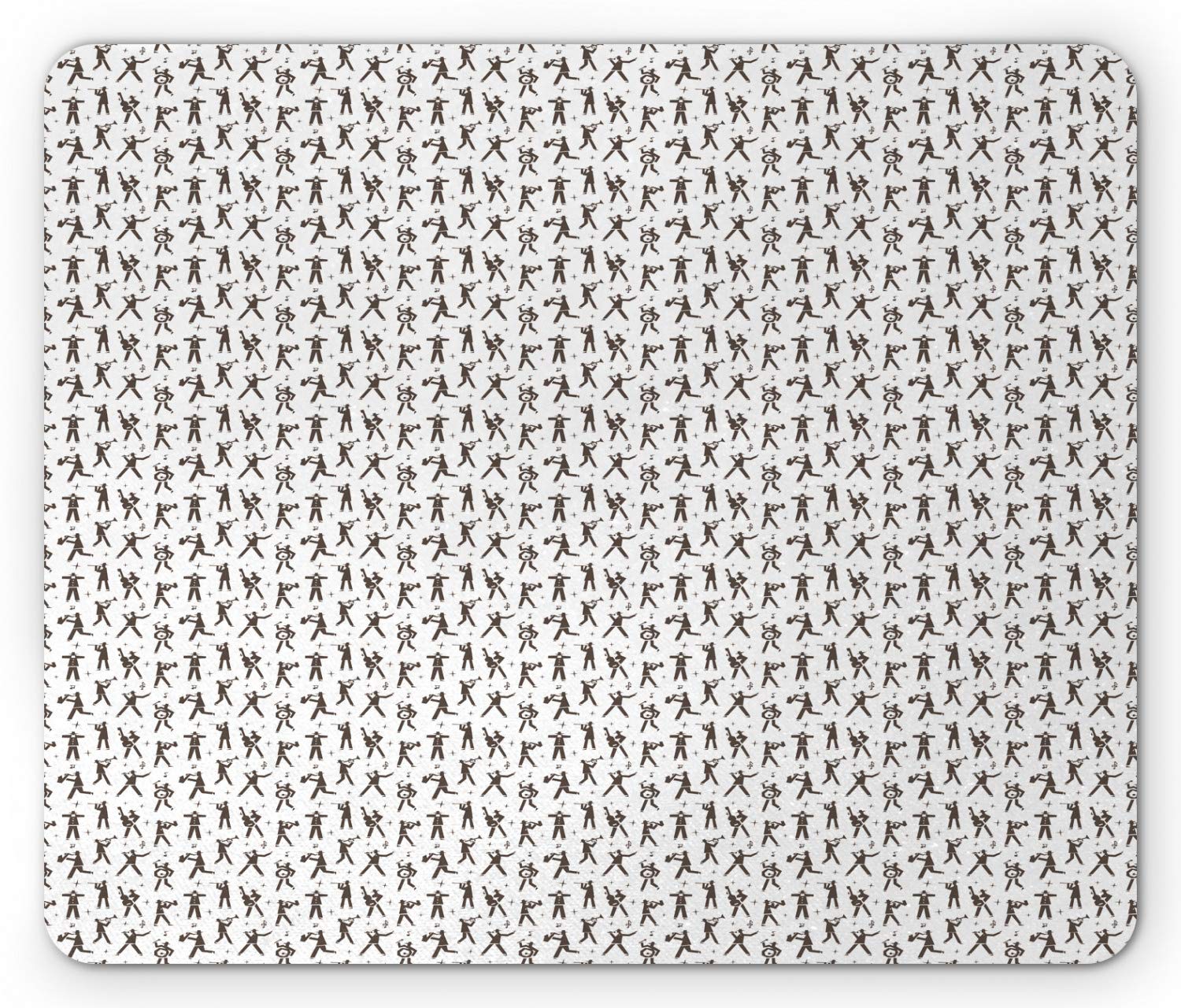 Ambesonne Jazz Music Mouse Pad - Non-Slip Rubber Mousepad with Musicians Design, Standard Size (Dark Taupe/White) - Perfect for Office, Gaming & Computer Workstations