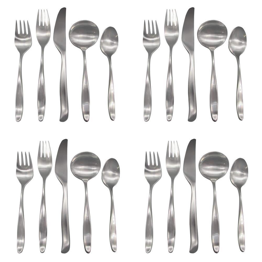 Premium 18/8 Stainless Steel 20-Piece Flatware Set - Elegant Design II for Everyday Dining, Dinner Parties & Wedding Gifts - Durable & Dishwasher Safe Cutlery Set