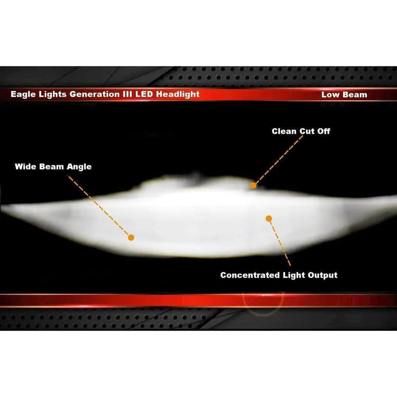 1997-2003 Honda Valkyrie LED Headlight - Eagle Lights Round Projection Red LED Headlamp for Standard & Touring Models - Upgrade Motorcycle Lighting for Night Riding & Enhanced Visibility