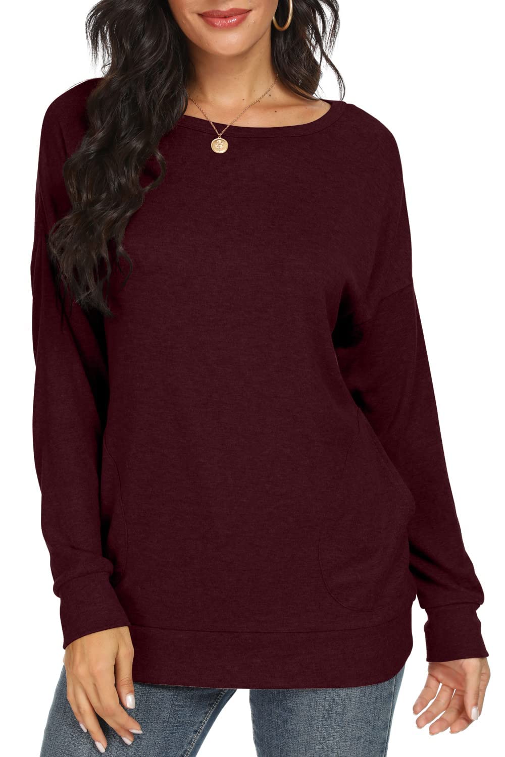 Women's Long Sleeve Casual Blouse - Elegant Tunic Top with Pockets for Work, Office & Everyday Wear | Fashionable & Comfortable Women's Shirt