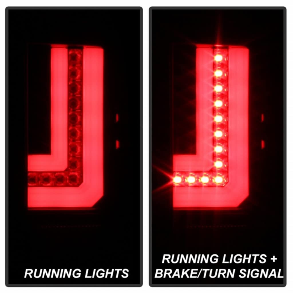 2016-2017 GMC Sierra 1500 Spyder LED Tail Lights Pair with Light Bar - Black (Part# 5083777) | Durable & Stylish Upgrade for Night Driving & Off-Road Adventures