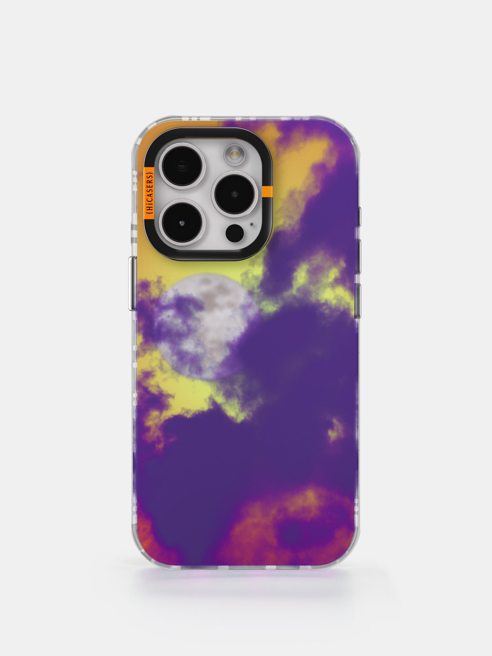 Moon Clouds Mirror Case for iPhone - Orange Aesthetic Phone Cover with Cloud Design, Perfect for Girls, Teens & Women | Trendy Protective Case for Everyday Use & Social Media Photos