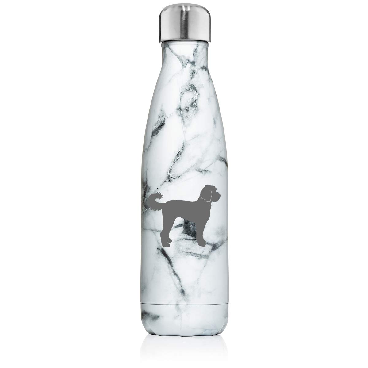 MIP 17 oz Double Wall Vacuum Insulated Stainless Steel Water Bottle - Leak Proof Travel Mug for Coffee & Tea - Perfect for Hiking, Gym & Office Use - BPA Free & Sweat Proof (Labradoodle Design)