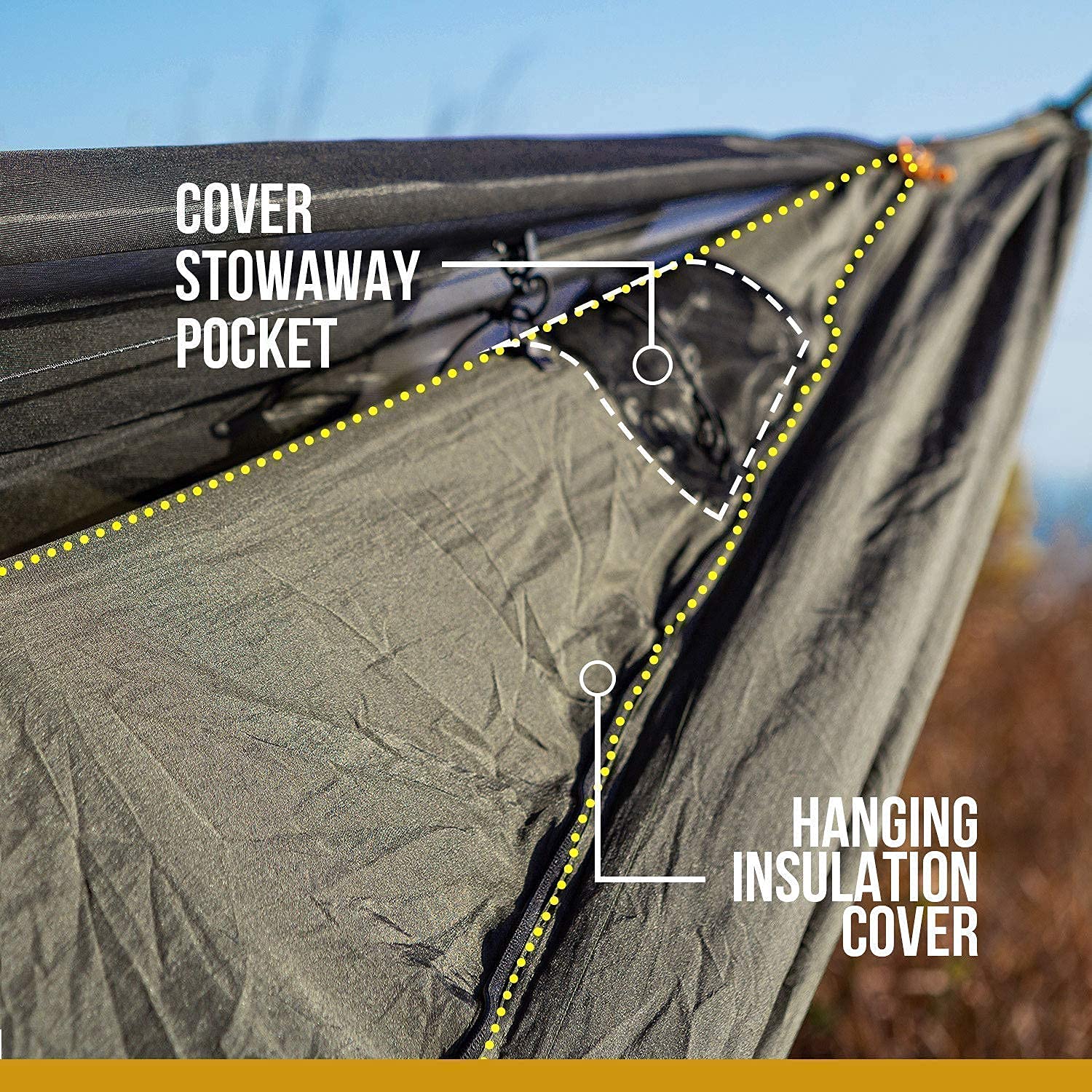OneTigris KOMPOUND Camping Hammock with Hideout Underquilt - Lightweight Portable Hammock for Backpacking, Hiking & Outdoor Adventures