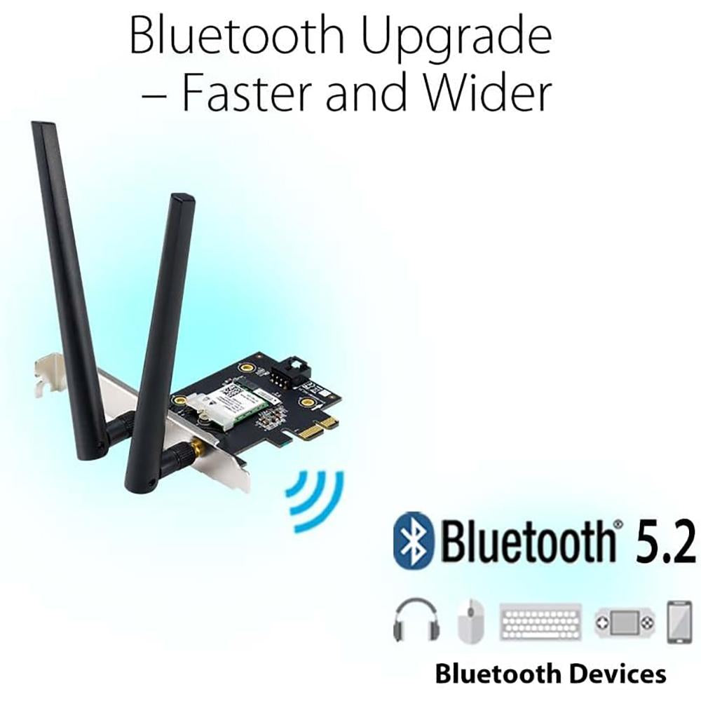 ASUS PCE-AX1800 WiFi 6 PCIe Adapter - Dual Band Wireless Network Card, Bluetooth 5.2, 1800Mbps High Speed for Gaming & Streaming - Perfect for Desktop PC & Home Office Setup