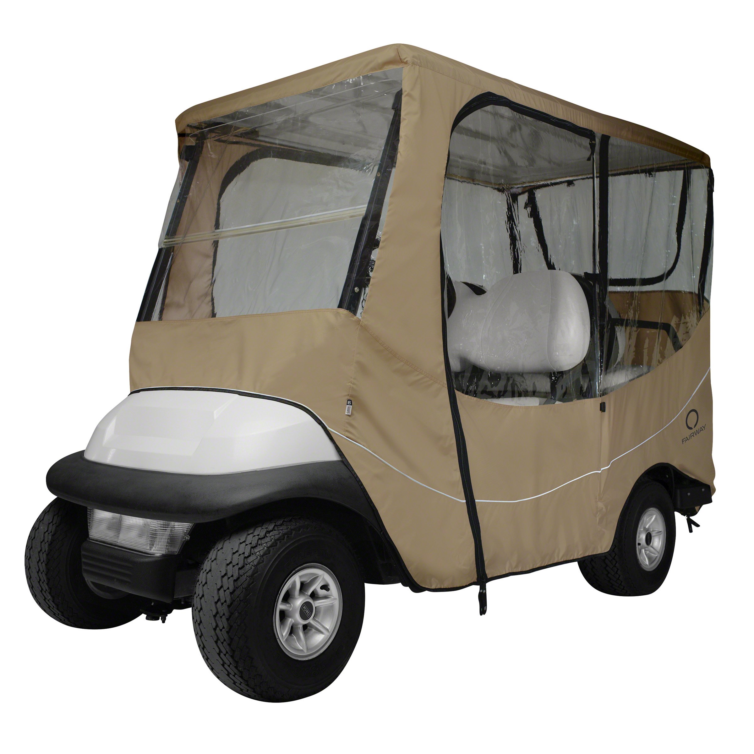 Classic Accessories Fairway Golf Cart Travel Enclosure - Waterproof Golf Cart Cover for All-Weather Protection | Perfect for Golf Course, Storage & Travel