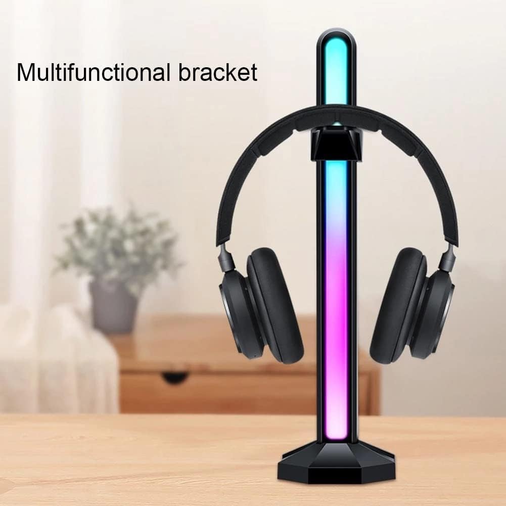 5V RGB LED Magnetic Headphone Stand - Vertical GPU Support Bracket with Adjustable Height for Gaming Headsets | Perfect for PC Gaming Setup & Desk Organization
