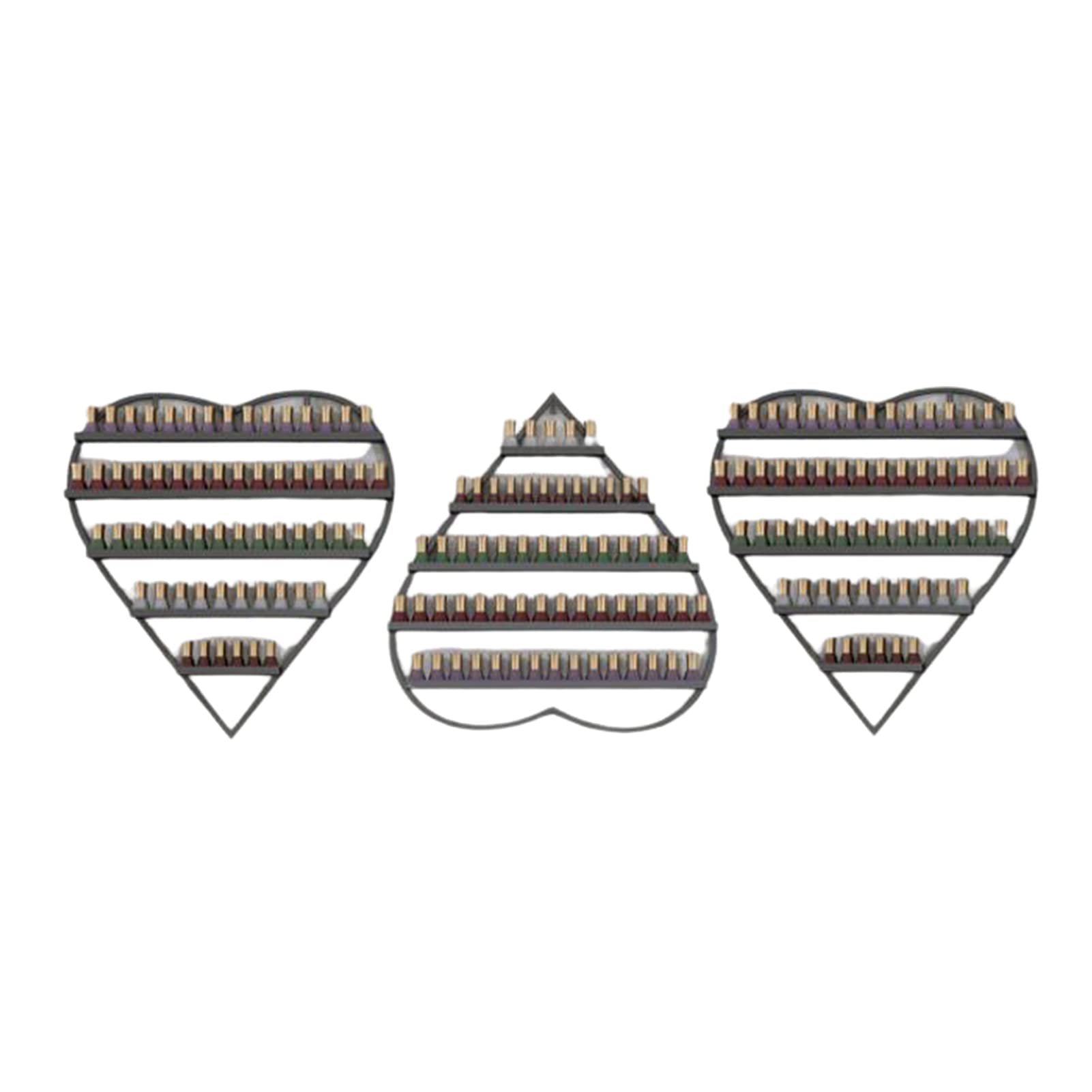 Heart-Shaped Wall-Mounted Metal Nail Polish Display Rack - Wrought Iron Storage Shelf for Nail Salons & Retail Shops | Perfect for Organizing Nail Polish Bottles, Glues & Beauty Products