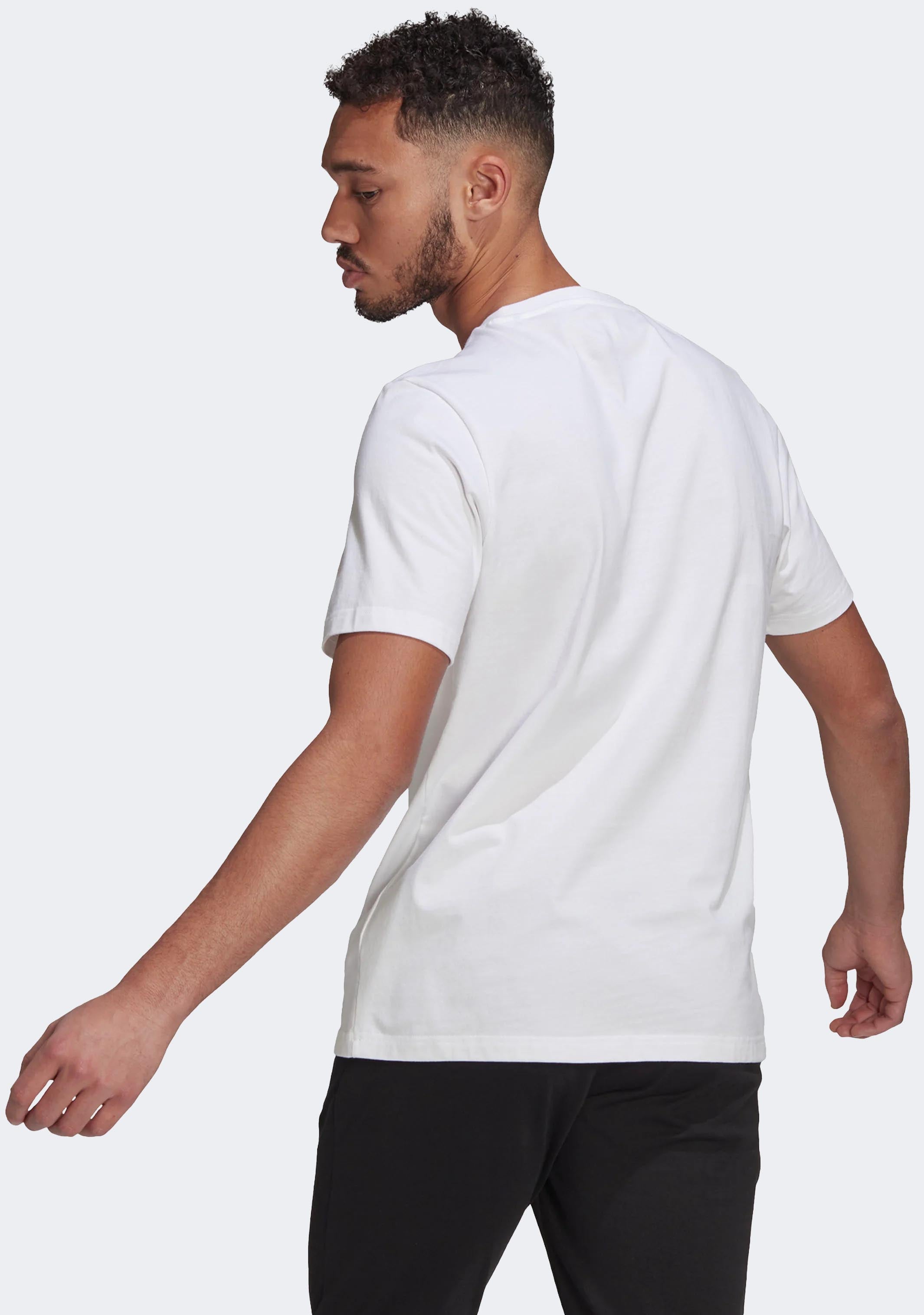 Adidas Men's Essentials Big Logo T-Shirt - White | Comfortable Cotton Crewneck Tee for Casual Wear, Gym & Street Style