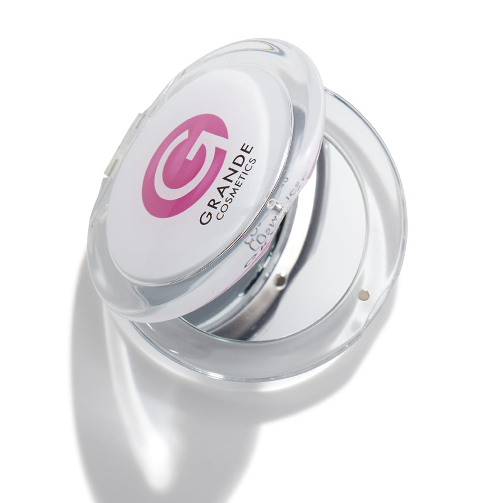 Grande Compact Mirror - Portable Travel Makeup Mirror with LED Light, 10X Magnification - Perfect for Home, Travel, and Professional Makeup Use