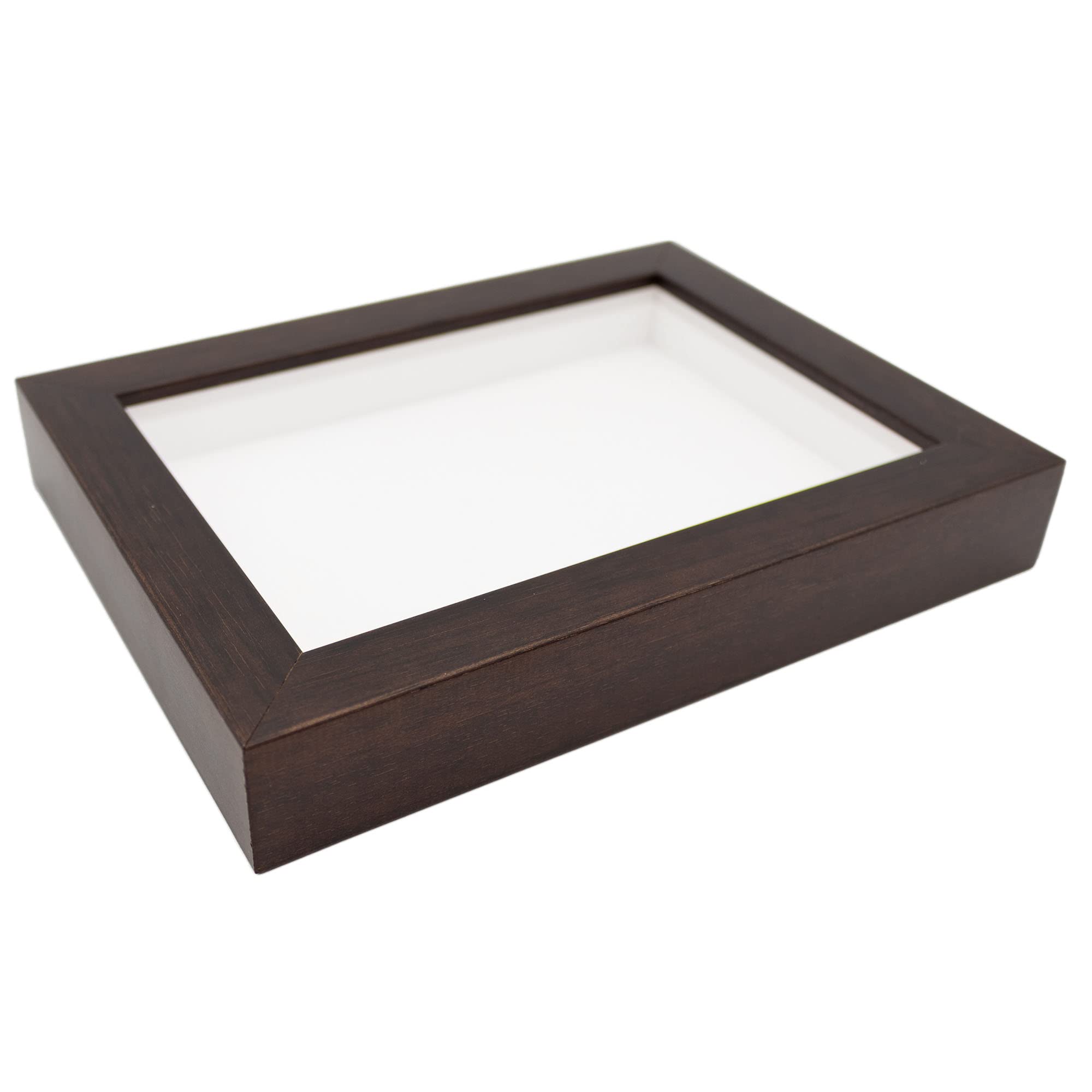 Dark Brown 14x28 Shadow Box Frame - Solid Wood Display Case with UV Protective Acrylic, Acid-Free Backing & Hanging Hardware | 3/4