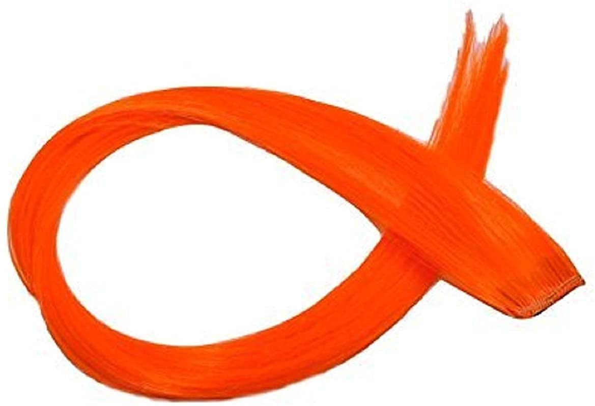 Ekan Set of 2 Colorful Synthetic Hair Clip-in Highlights for Women & Girls - Vibrant Streak Extensions for Parties, Cosplay & Daily Styling (Style M1)
