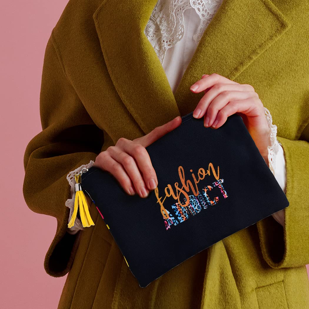 Stylish Doodle Cosmetic Bag for Women - Portable Makeup Pouch & Travel Toiletry Organizer (Fashion Addict) - Perfect for Travel, Gym, and Daily Essentials Storage