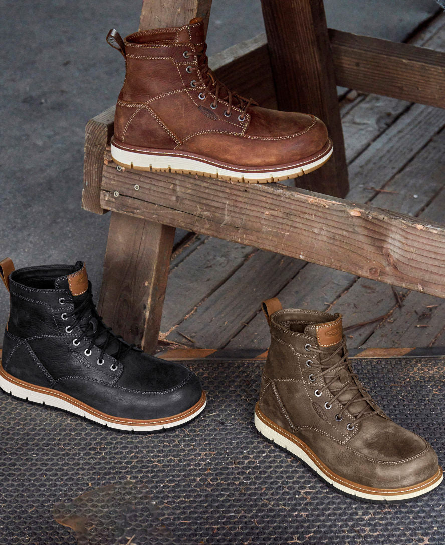 Men's San Jose 6 Aluminum Toe Work Boots - Black/Caramel Cafe | Durable Safety Shoes for Construction, Warehouse & Outdoor Work