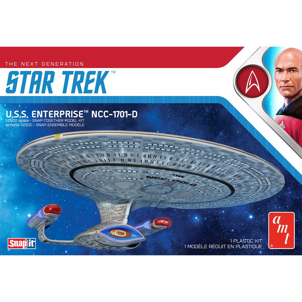 AMT Star Trek U.S.S. Enterprise NCC-1701-D 1:2500 Scale Plastic Model Kit - Perfect for Sci-Fi Collectors & DIY Hobbyists