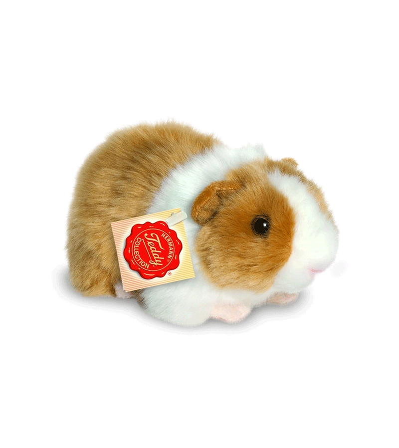 Premium Plush Gold & White Guinea Pig Stuffed Animal - Soft & Cuddly Teddy Hermann Collectible Toy for Kids & Adults | Perfect Gift for Pet Lovers, Birthday & Home Decor