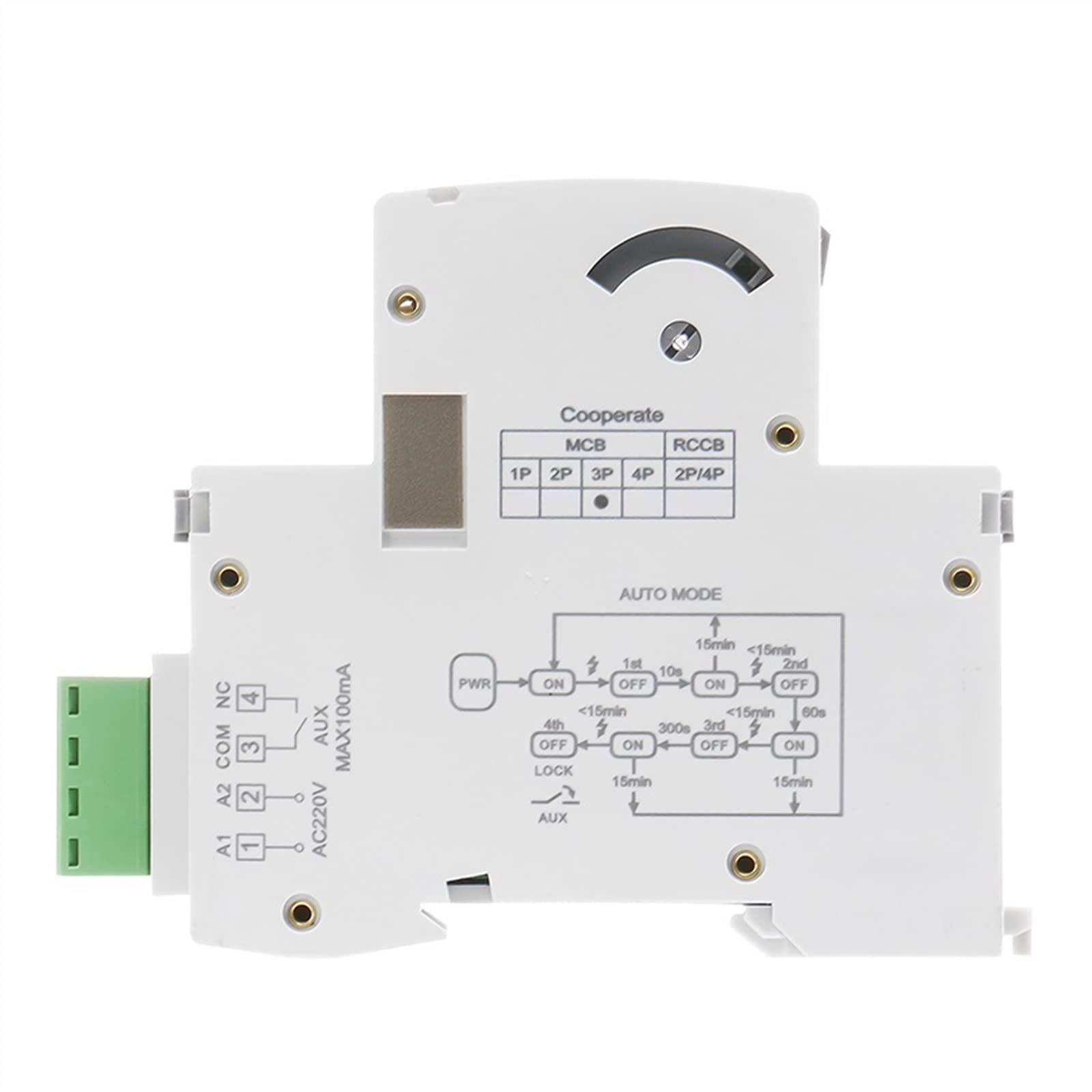 FIDEMM GRD9L-R Gym9 3P 6KA Intelligent Mini Circuit Breaker DIN Rail MCB - Automatic Recloser for Home, Gym & Industrial Electrical Safety