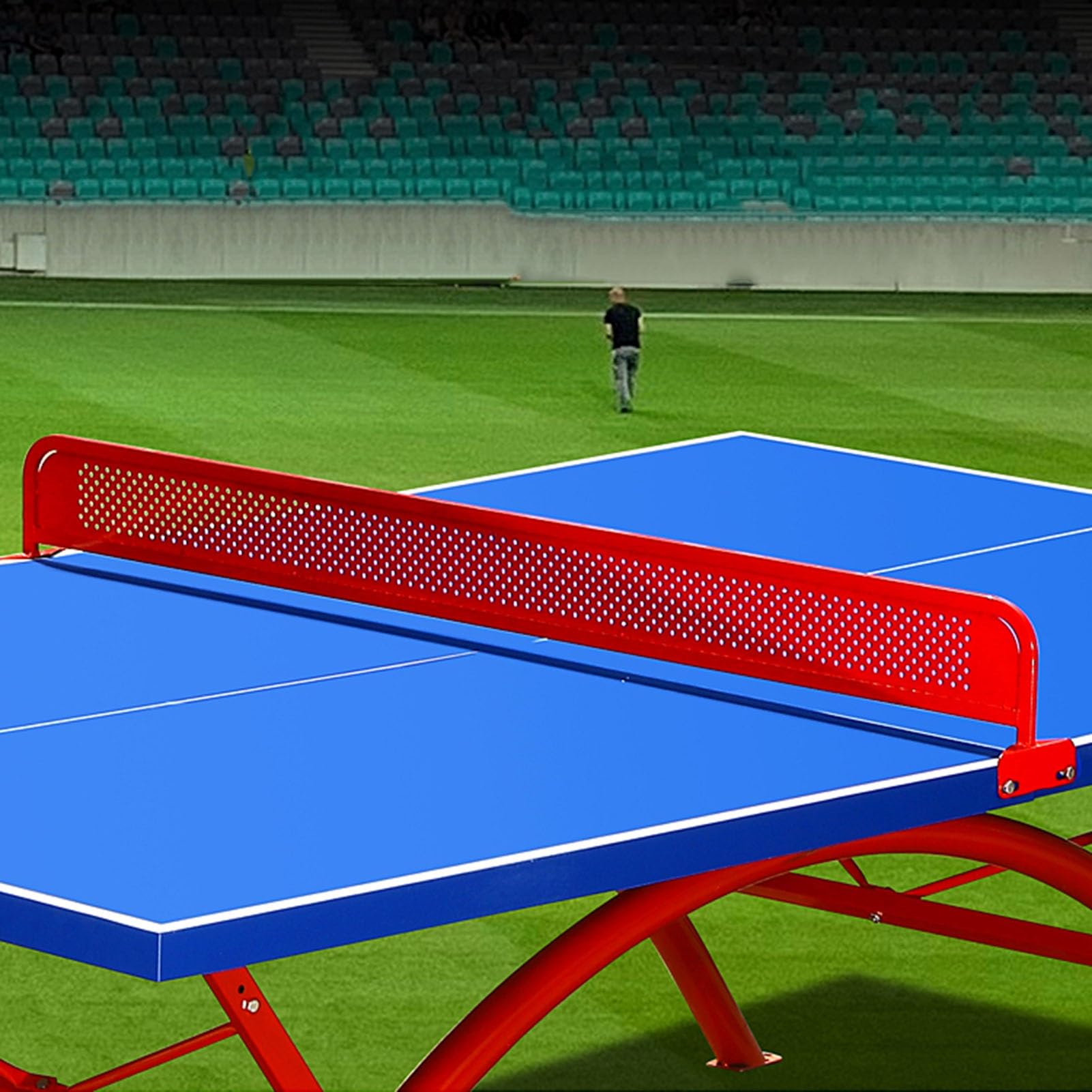 Premium Table Tennis Net - Heavy Duty Outdoor Ping Pong Net with Red Metal Iron Grid - Portable Countertop Separator for Backyard, Park & Indoor Use - Perfect for Family Fun & Competitive Play