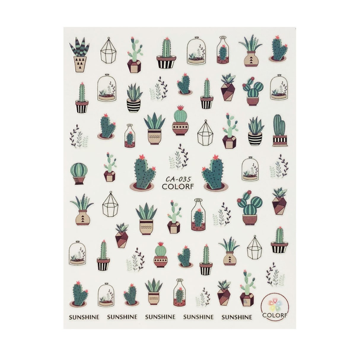 ALLYDREW 3 Sheets Succulent Plants Wreath Nail Art Stickers - DIY Floral Nail Decals for Women, Perfect for Spring & Summer Manicures, Parties & Special Occasions