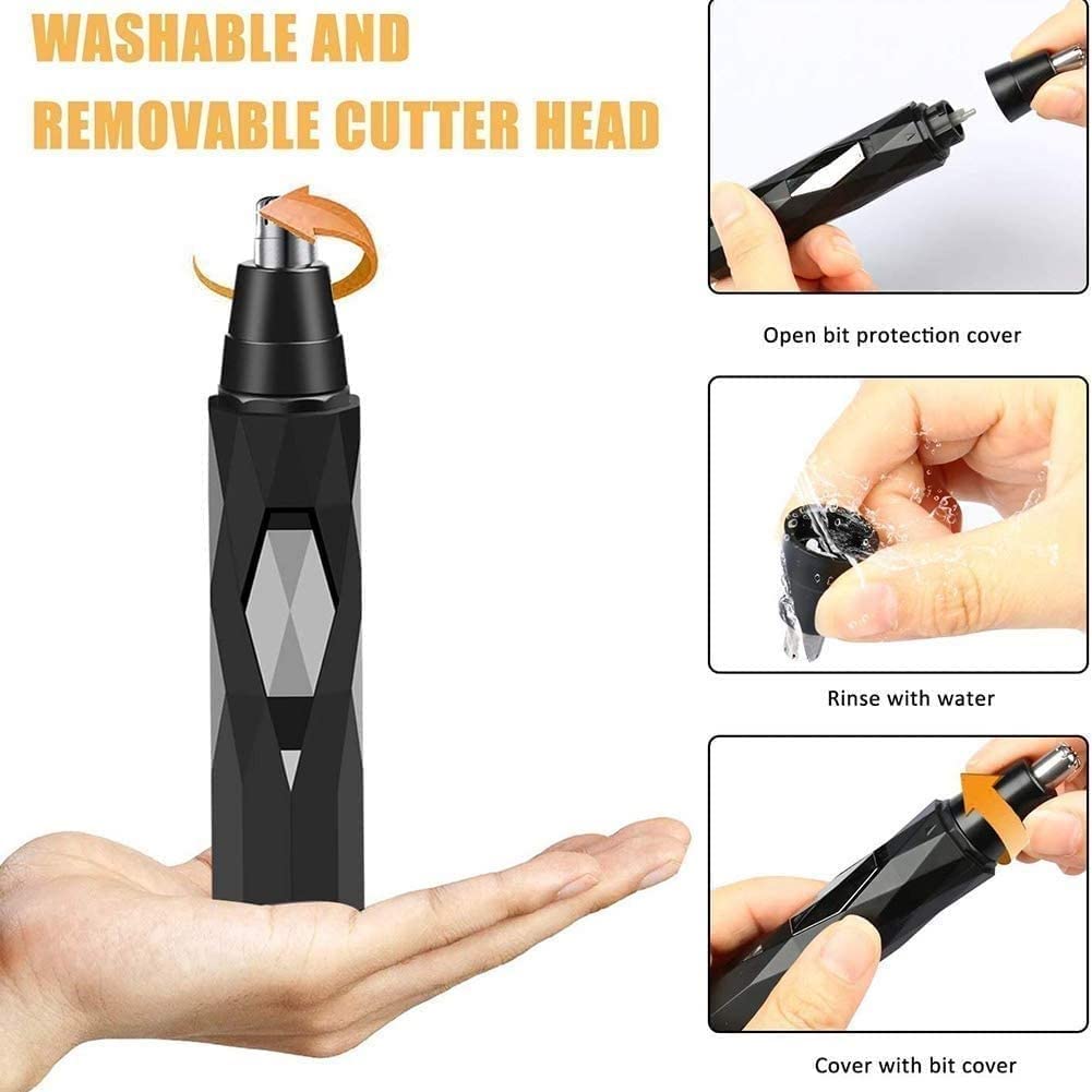 USB Rechargeable Nose & Ear Hair Trimmer for Men and Women - Eyebrow & Facial Hair Grooming Kit - Perfect for Travel, Home & Personal Care