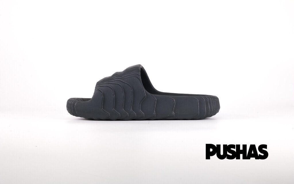 Adidas Adilette 22 Slides 'Carbon Black' - Comfortable Men's Shower Sandals for Pool, Beach & Gym (2022)