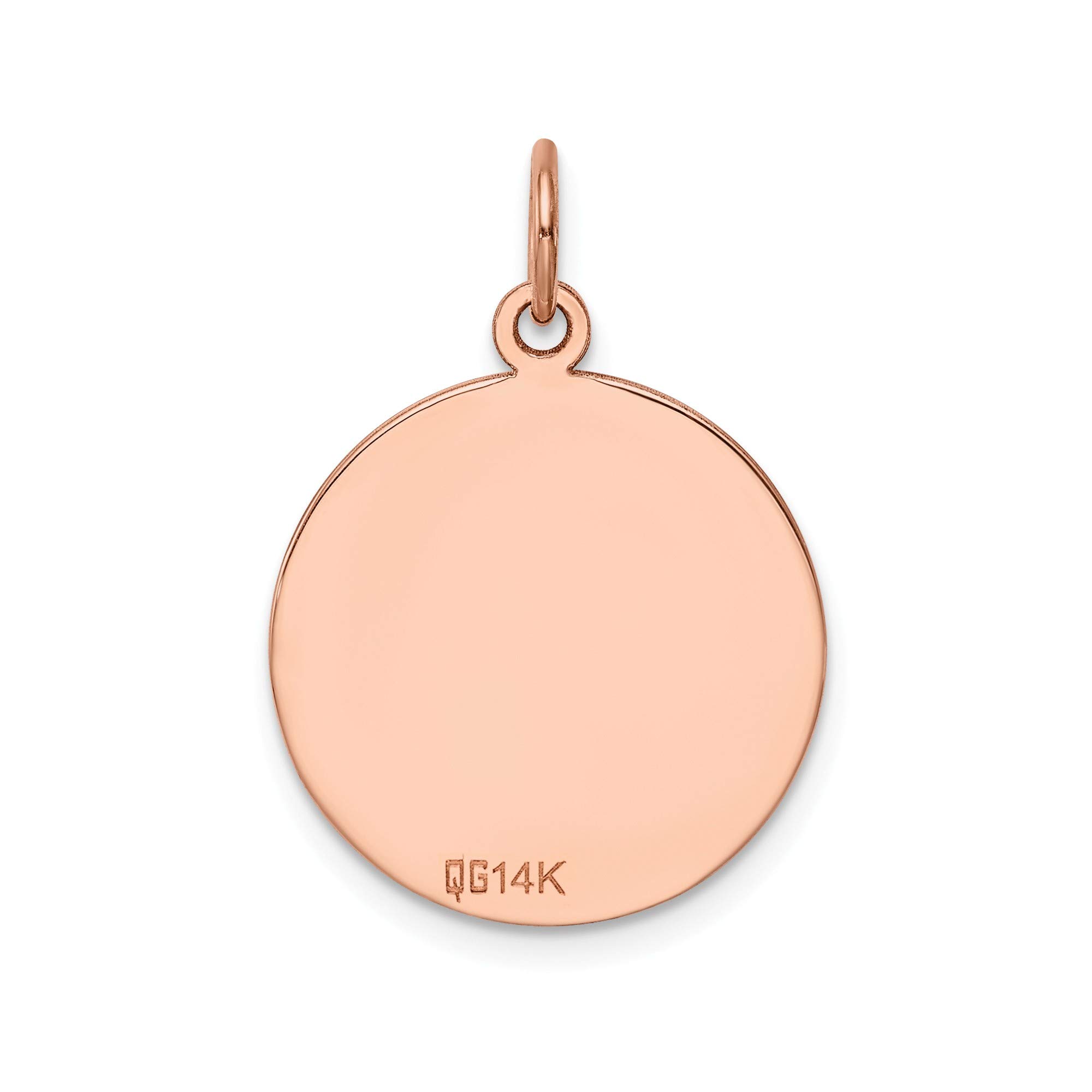 14K Rose Gold Circular Engraveable Disc Charm - 0.009 Gauge Plain Jewelry for Necklace, Bracelet & DIY Crafting - Perfect for Engraving Names, Dates & Special Messages