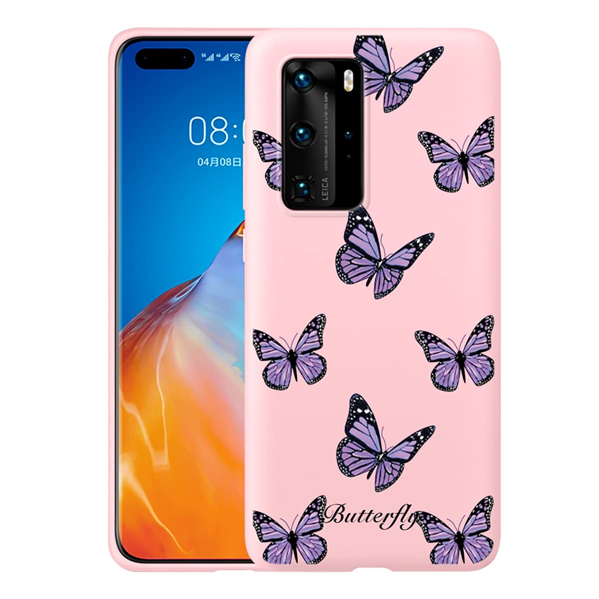 Cute Butterfly Pattern Silicone Phone Case for Huawei P Smart 2019 & Honor 10 Lite - Soft TPU Shockproof Protective Cover for Women & Girls (6.21 Inch) - Perfect for Daily Use, School and Office Protection