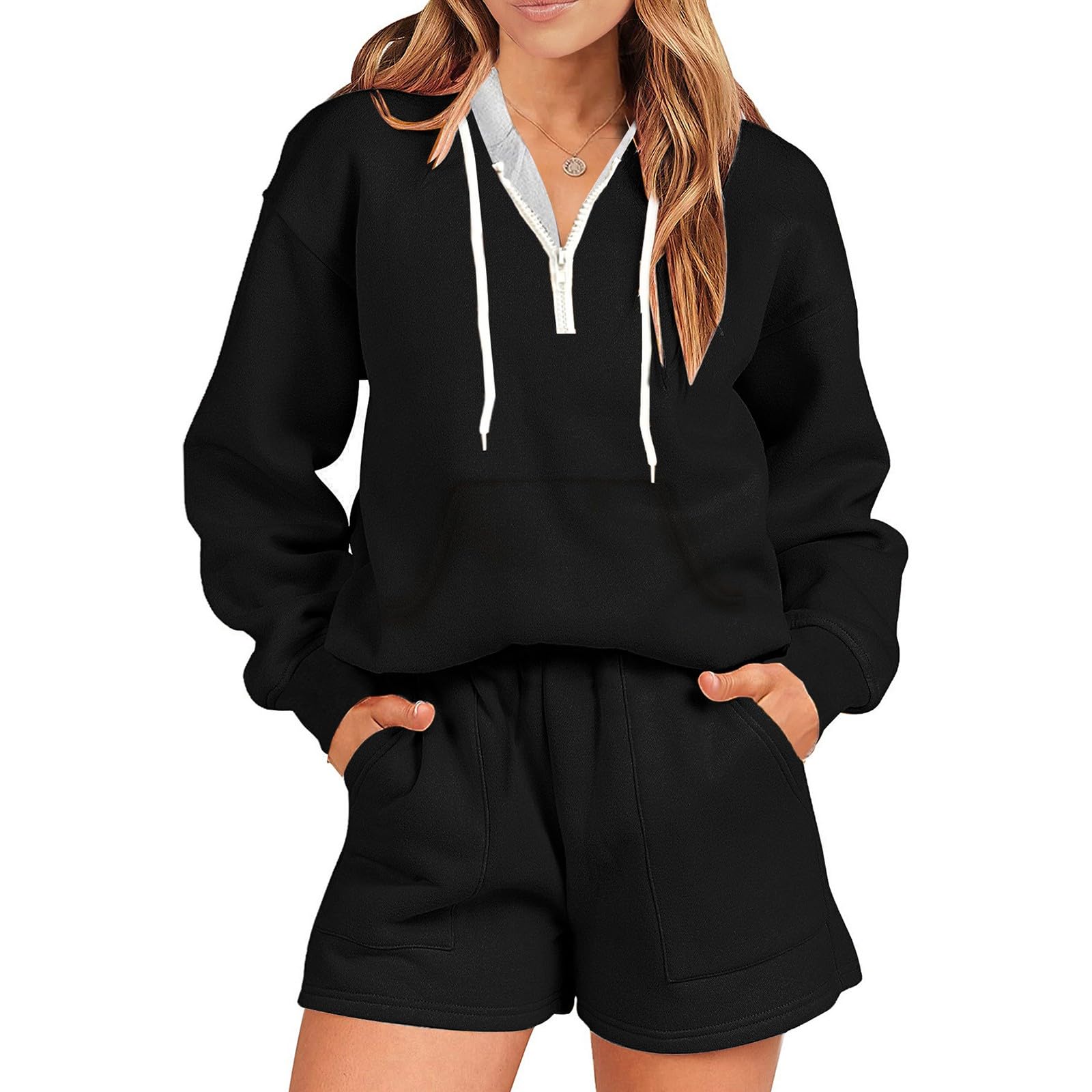 LCMTWX Women's Bodycon Dress & Long Sleeve Workout Set - Boho Two Piece Shorts & Oversized Sweatshirt Fitness Outfit | Gym, Yoga, Running & Casual Wear | Perfect Gift for Women