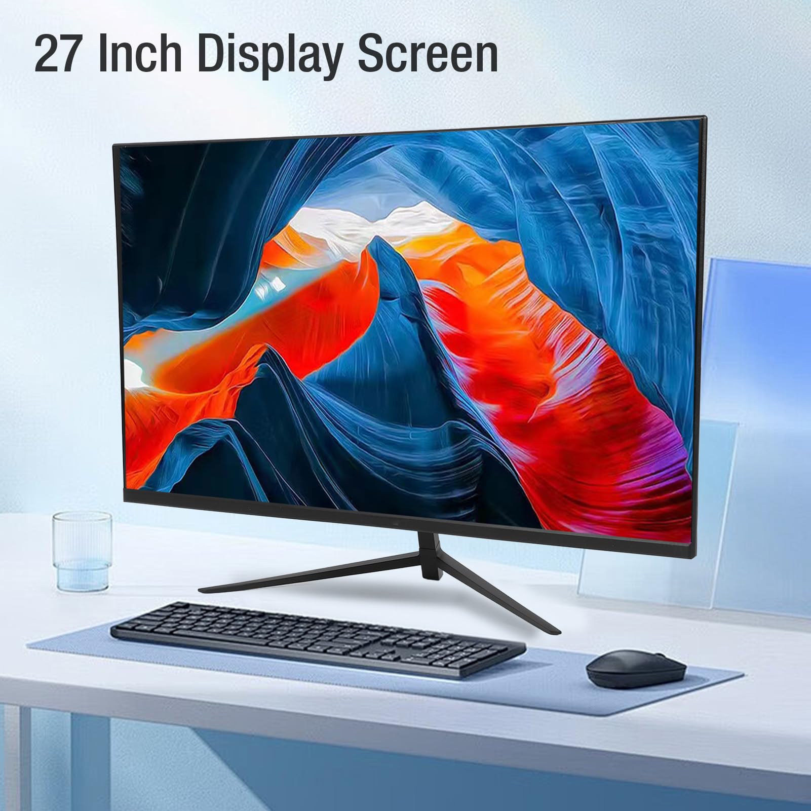27 Inch Gaming Monitor - Ultra Thin 2K QHD 165Hz LED Computer Screen with HDMI & DP Ports, 120% sRGB Eye Care Technology, Wide Viewing Angle (Black) - Perfect for Esports, Streaming & Office Work
