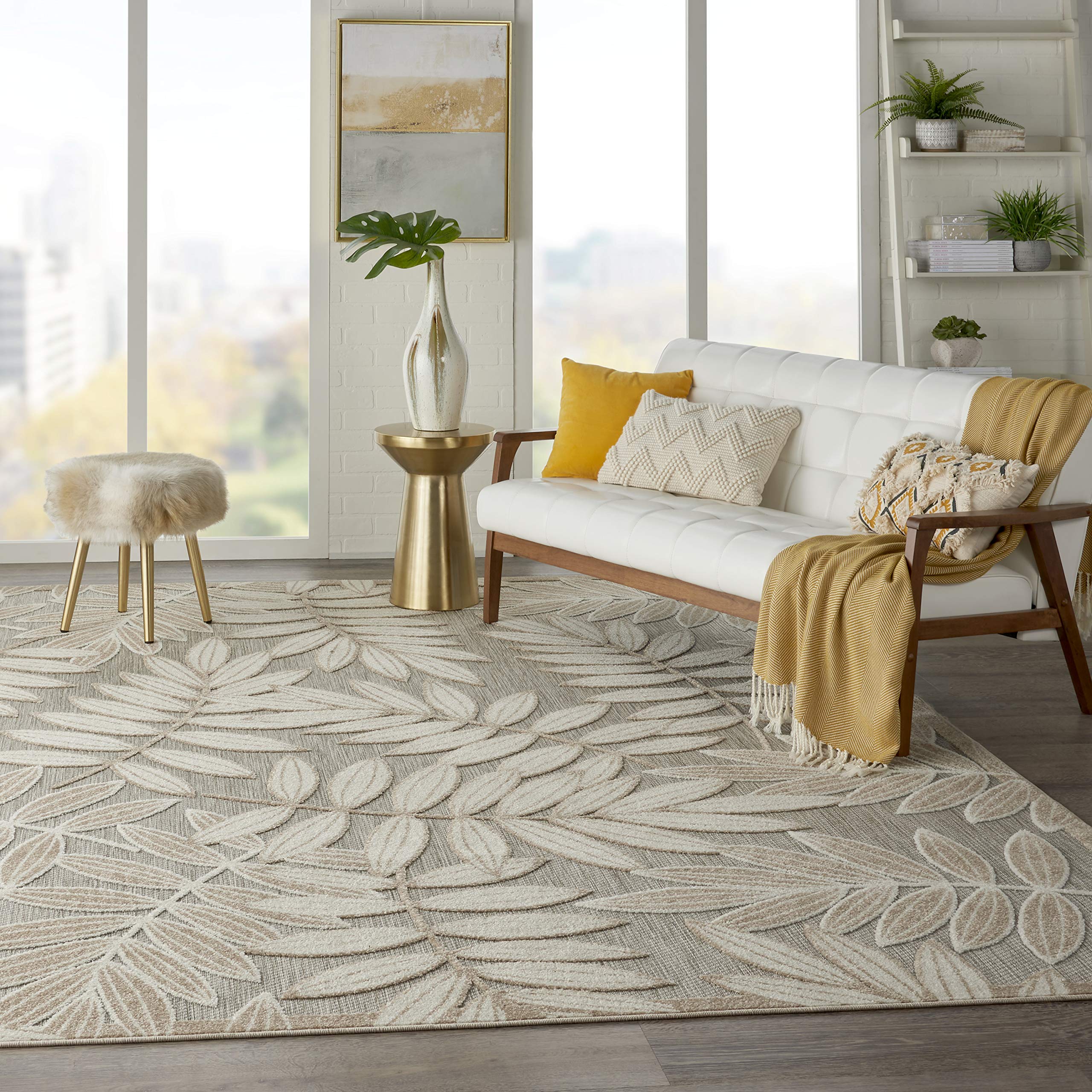 Nourison Aloha 7' x 10' Indoor/Outdoor Area Rug - Natural Fiber, Easy to Clean, Non-Shedding for Living Room, Bedroom, Dining Room, Patio, Deck & Backyard | Durable & Stylish Home Decor