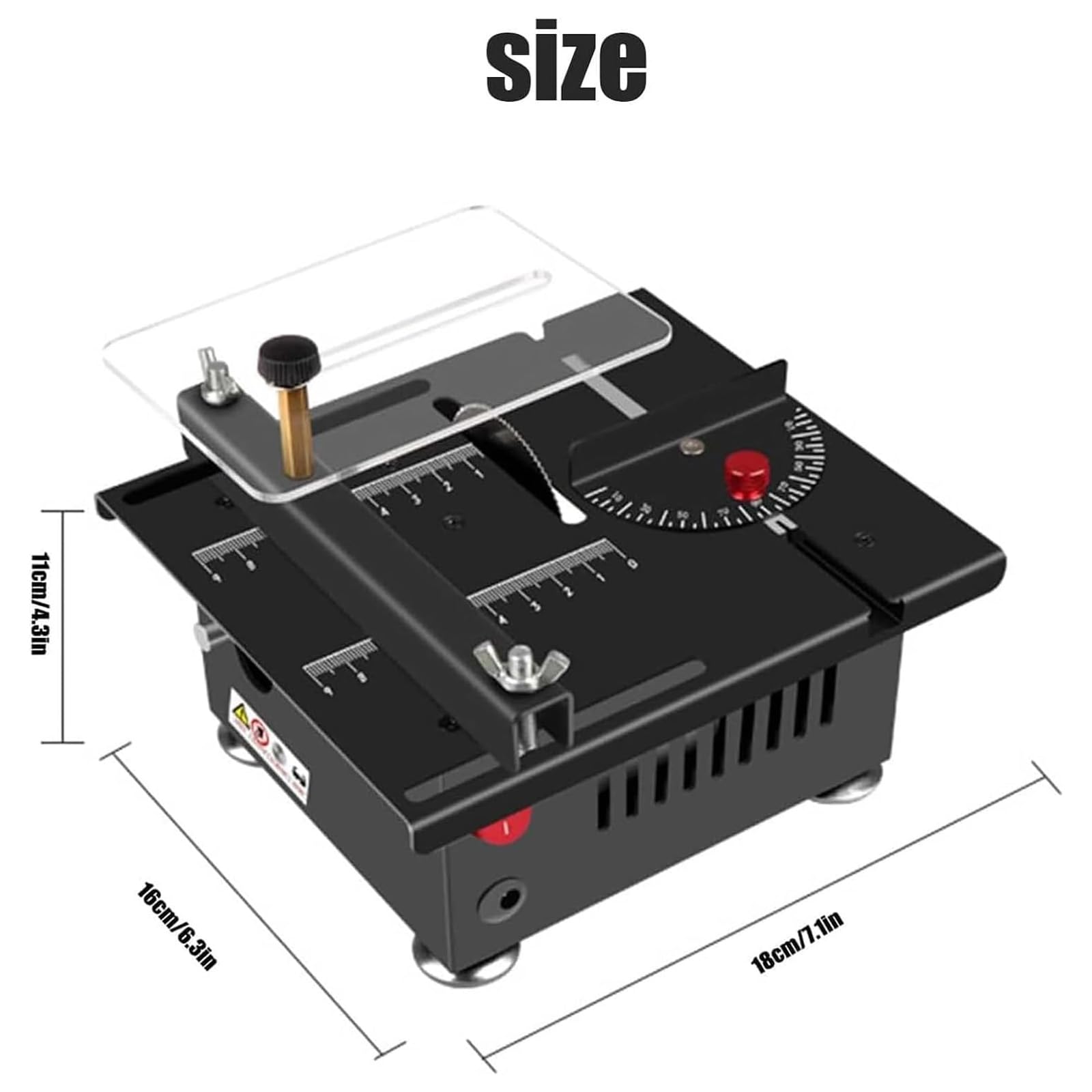 Mini Multi-Functional Table Saw for Woodworking & Crafts - 1/2