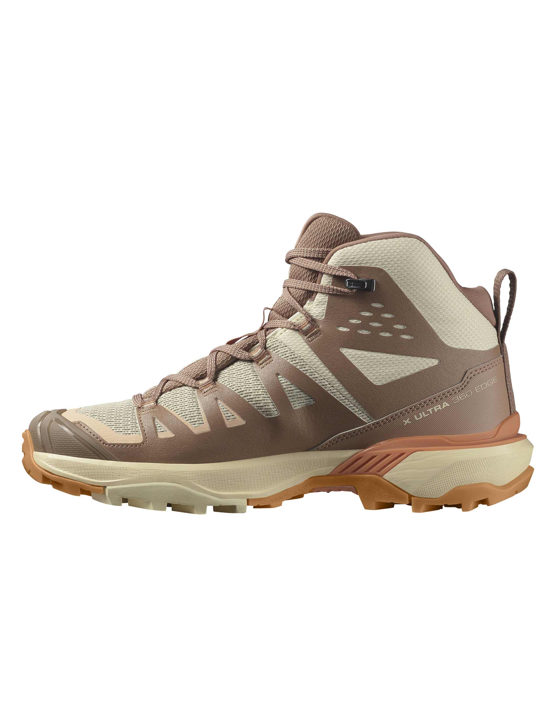 X Ultra 360 Edge Mid Gore-Tex Waterproof Hiking Boots for Men - Shortbread/Raw Umber/Prairie Sunset - Lightweight & Durable for Outdoor Adventures, Trail Running & Mountain Climbing