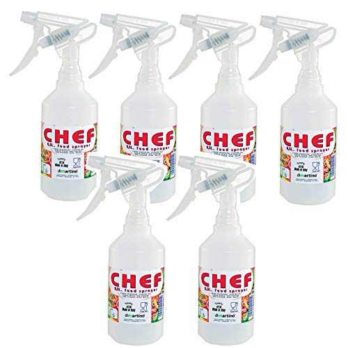 BPA Free Food Grade Spray Bottle - 16 oz (0.5 Liter) Plastic Sprayer for Kitchen, Cooking & Cleaning - Safe for Water, Vinegar, Milk, Juice, Beer & Liquor (6 Pack) - Perfect for Meal Prep, Gardening & Home Disinfecting