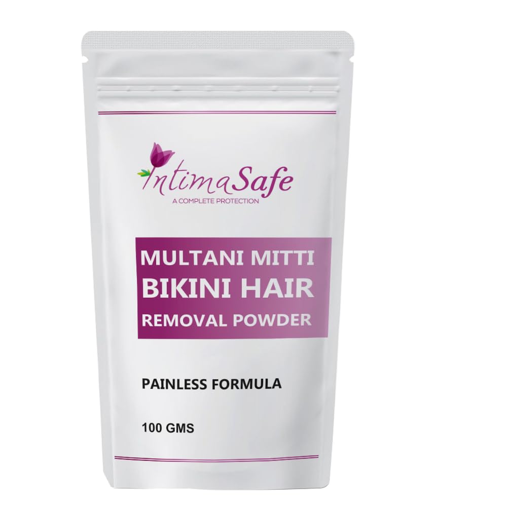 Intimasafe Wax Powder for Women - Multani Mitti Bikini Wax Powder for Hair Removal, All Skin & Hair Types - 100g | Gentle Hair Remover for Hands, Legs, Underarms & Bikini Area | Perfect for At-Home Spa & Salon Waxing