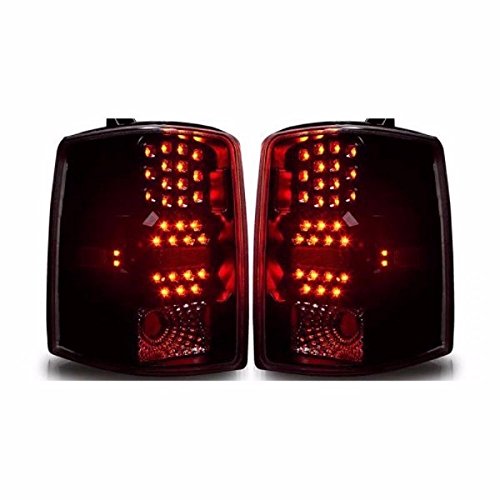 Black Smoke LED Taillight Lamps for 1997-1998 Jeep Grand Cherokee - Rear Replacement Lights with Enhanced Visibility - Perfect for Off-Roading, Night Driving & Custom Car Upgrades