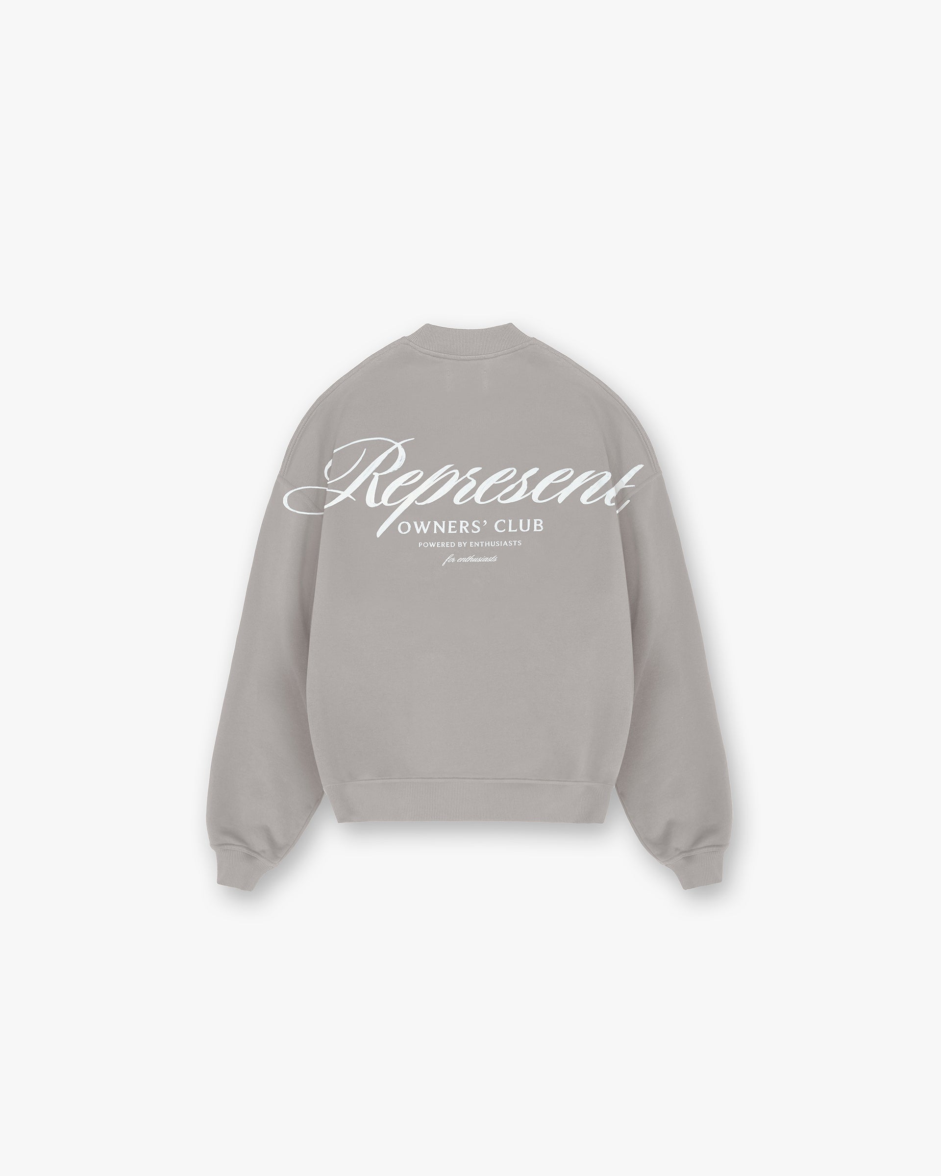 Represent Owners Club Script Sweater - Slate Gray Pullover | Vintage Inspired Streetwear for Men & Women | Perfect for Casual Outfits, Street Style & Urban Fashion