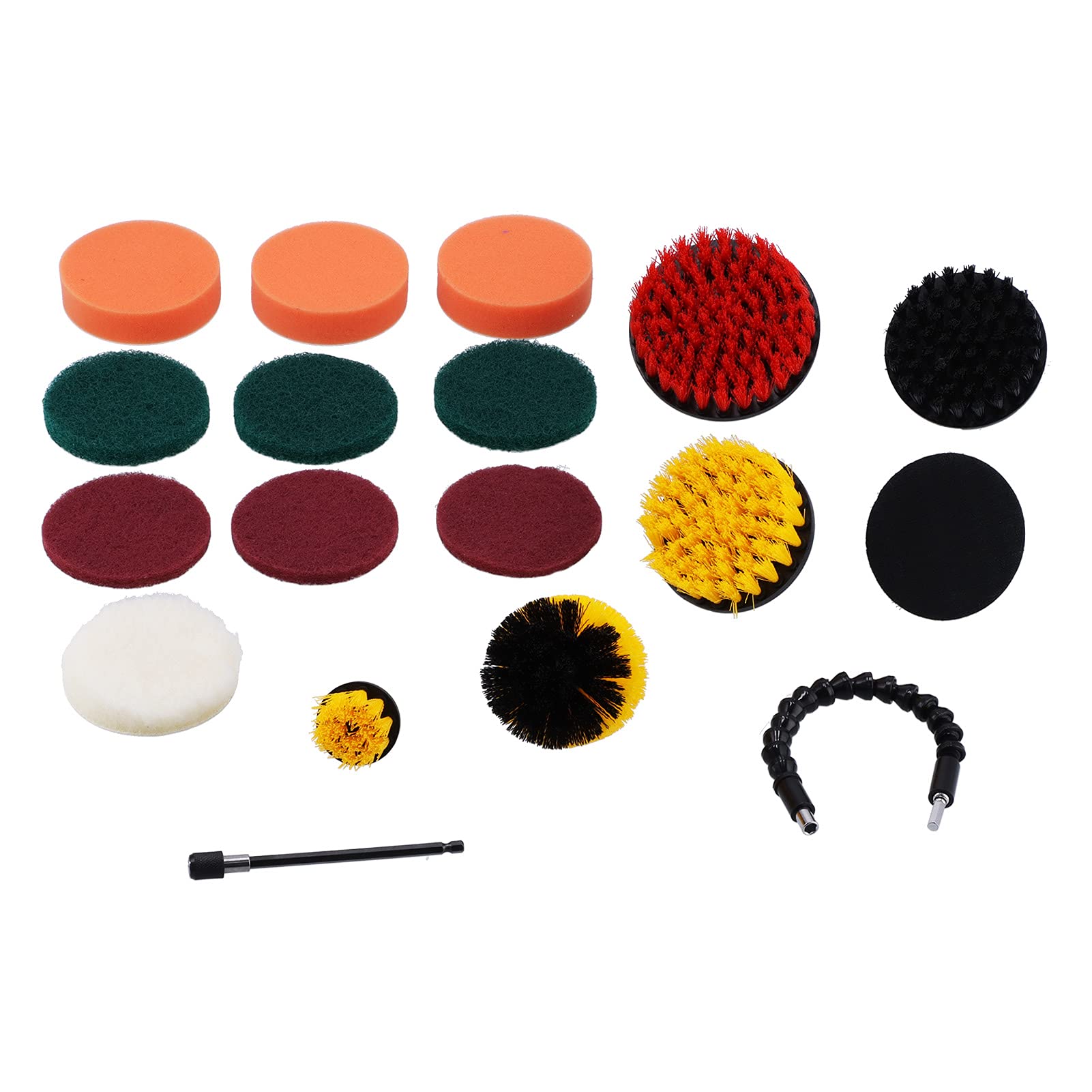 19PCS Electric Drill Brush Scrubber Kit - Car Detailing & Bathroom Cleaning Tools with Polishing Pads (Plastic & Stainless Steel) - Perfect for Deep Cleaning Tiles, Grout, Wheels, and Household Surfaces
