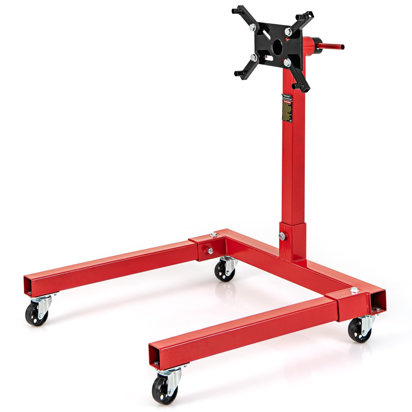 3/4 Ton Engine Hoist Stand with 4 Adjustable Arms & 360° Rotating Head - Heavy Duty 1500 lbs Capacity Engine Motor Stand for Garage, Workshop, Auto Repair - Features 3/4
