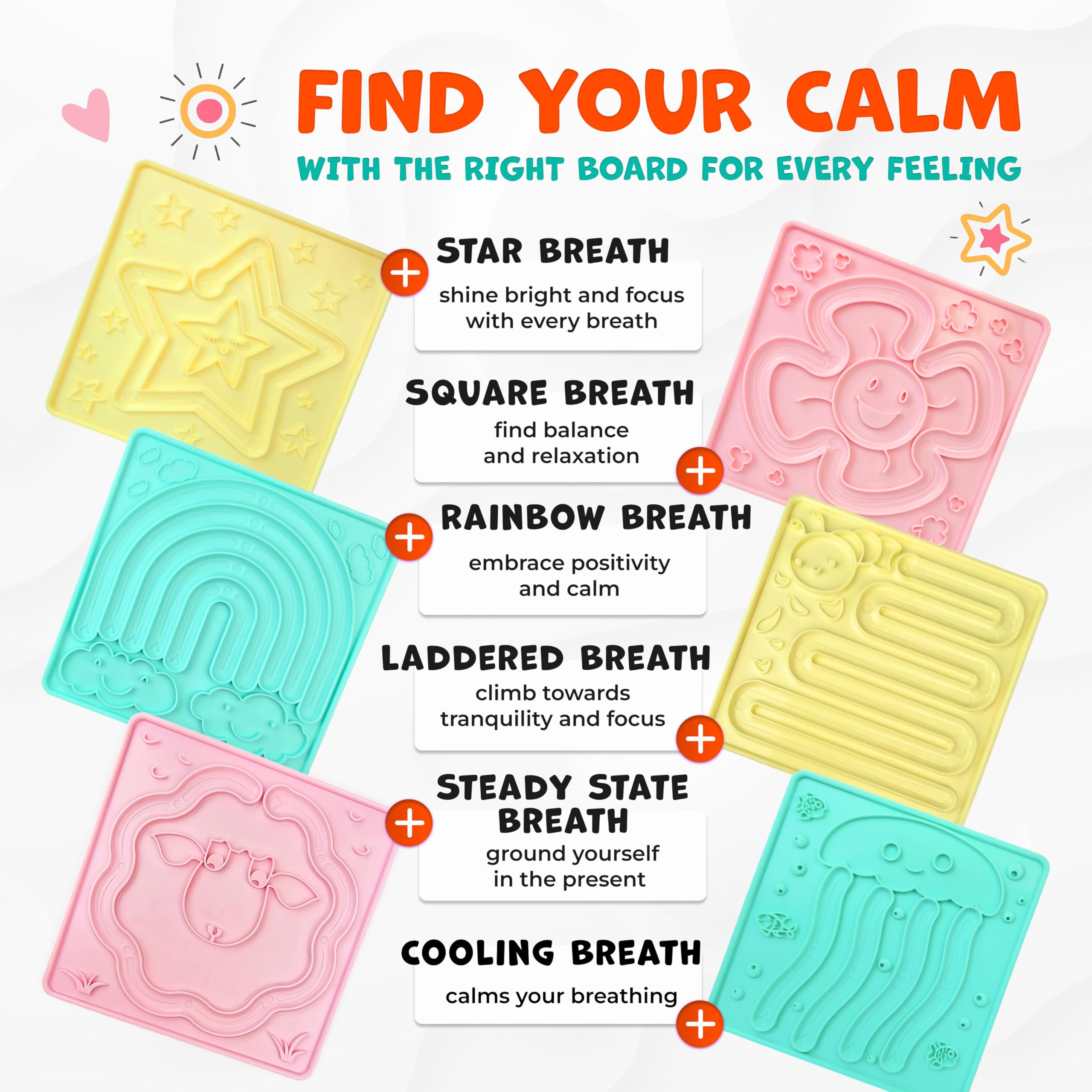 Skywin Breathing Maze Set - Sensory Toys for Kids to Learn Breathing Patterns, Anxiety Relief & Play Therapy - Perfect for Calm Down Corners, Classrooms & Home Use